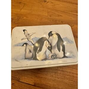 Vintage Massilly biscuit cookie tin penguins polar bears seals dolphins